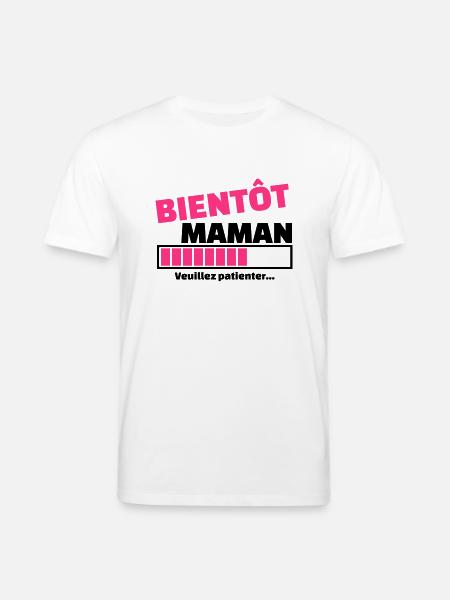 bientôt maman - T-shirt bio CREATOR Stanley/Stella Unisexe - blanc