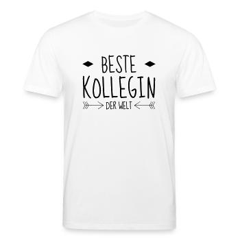 collègue / entreprise / travail / bureau - T-shirt bio CREATOR Stanley/Stella Unisexe - blanc - Devant - Alina (178cm) & Michal (187cm)