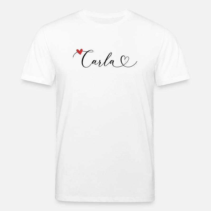 Carla Surname First name Calligraphy Heart - Stanley/Stella CREATOR Unisex Organic T-Shirt - white