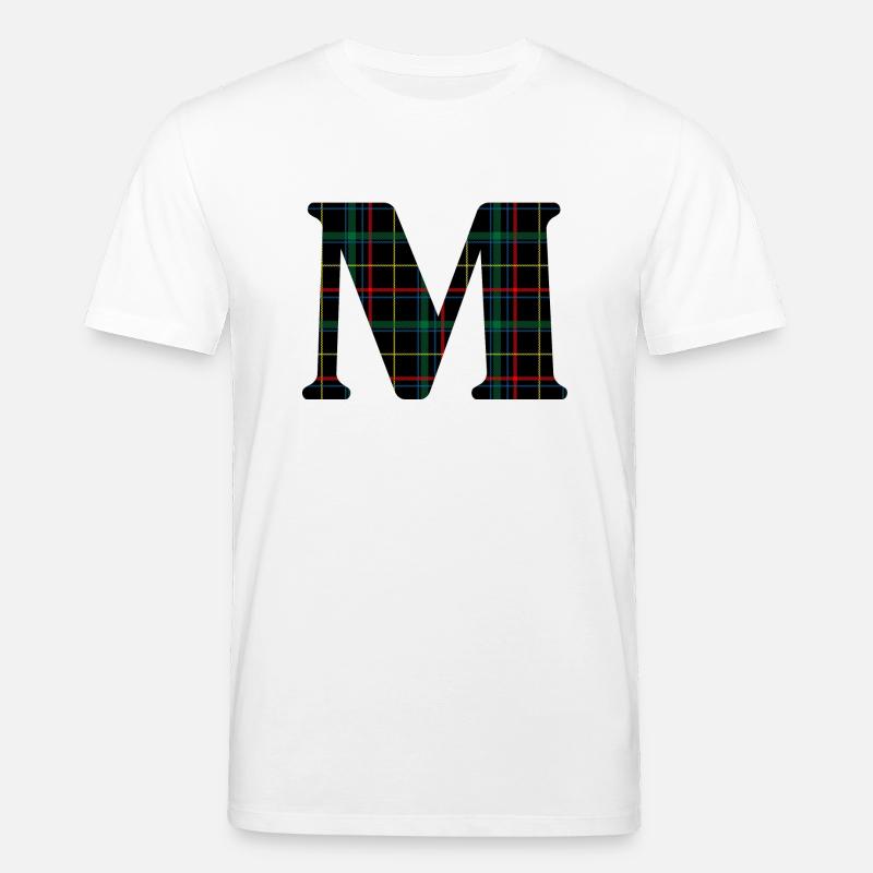 Monogramm m Schottischer Tartan - Stanley/Stella Unisex Bio-T-Shirt CREATOR  - Weiß