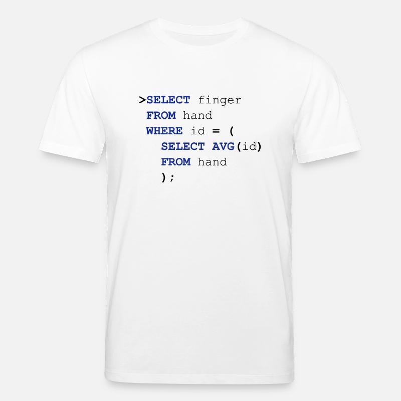 SQL finger - Stanley/Stella Unisex Bio-T-Shirt CREATOR  - Weiß