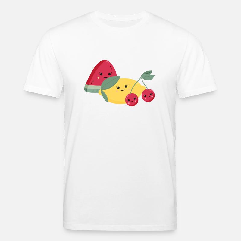 Pastèque, citron et cerises - T-shirt bio CREATOR Stanley/Stella Unisexe - blanc