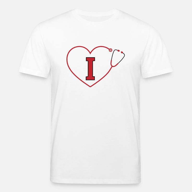 Buchstabe i Stethoskop - Stanley/Stella Unisex Bio-T-Shirt CREATOR  - Weiß