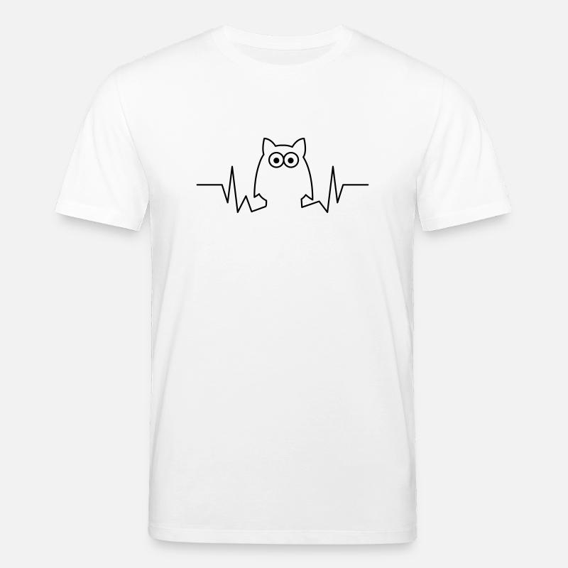 Herzschlag Eule - Stanley/Stella Unisex Bio-T-Shirt CREATOR  - Weiß