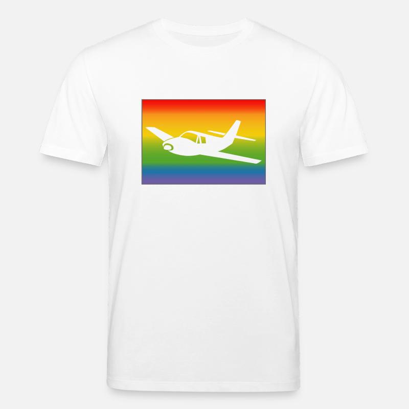 Flugzeug Regenbogen - Stanley/Stella Unisex Bio-T-Shirt CREATOR - Weiß