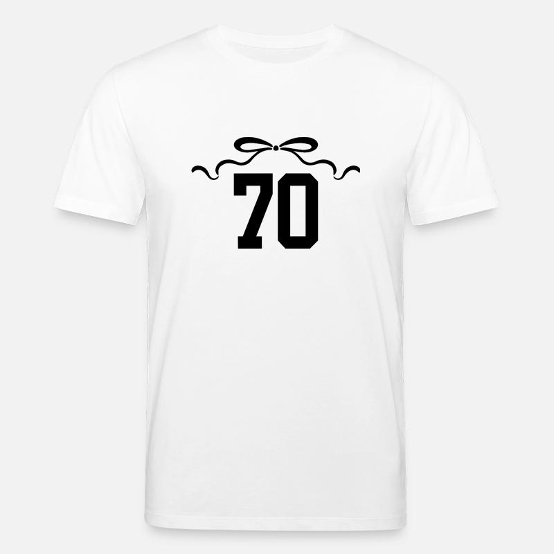 Numéro 70 noeud - 70e anniversaire - T-shirt bio CREATOR Stanley/Stella Unisexe - blanc