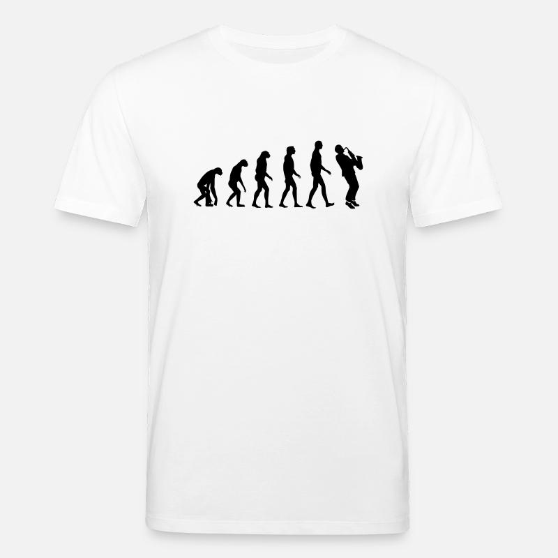 saxophone evolution - T-shirt bio CREATOR Stanley/Stella Unisexe - blanc
