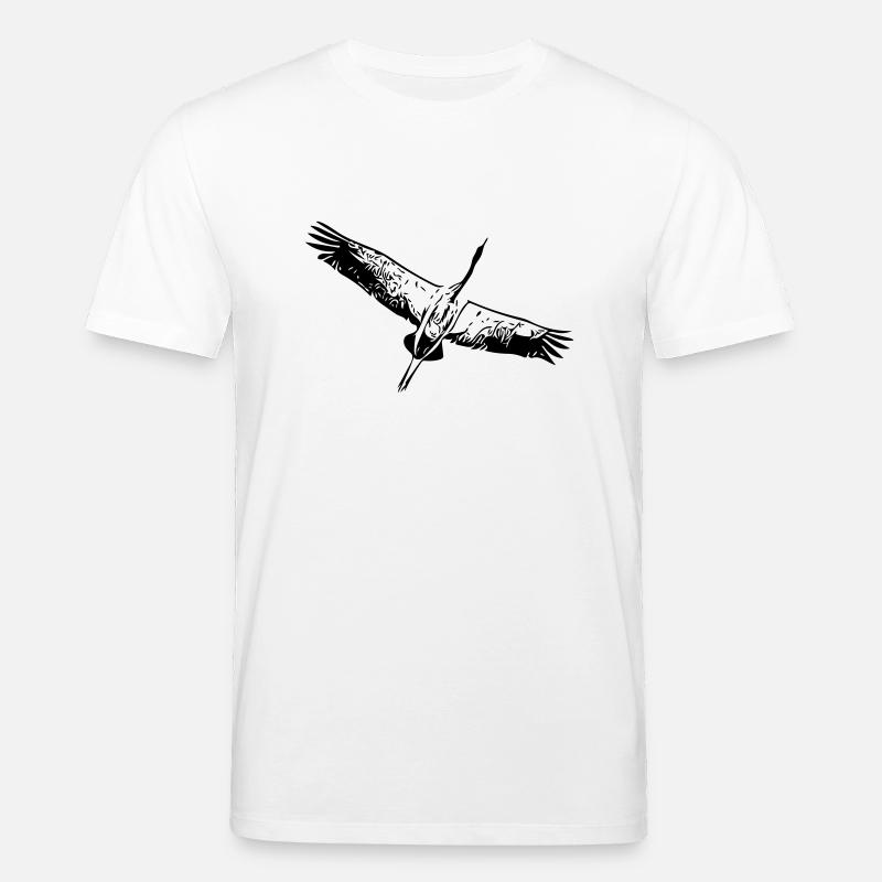Reiher Vogel im Flug - Stanley/Stella Unisex Bio-T-Shirt CREATOR  - Weiß