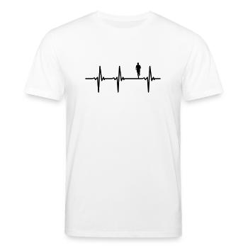 Marathon heartbeat runner - Stanley/Stella CREATOR Unisex Organic T-Shirt - white - Front - Alina (178cm) & Michal (187cm)