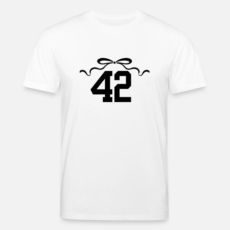 Numéro 42 noeud - 42e anniversaire - T-shirt bio CREATOR Stanley/Stella Unisexe - blanc