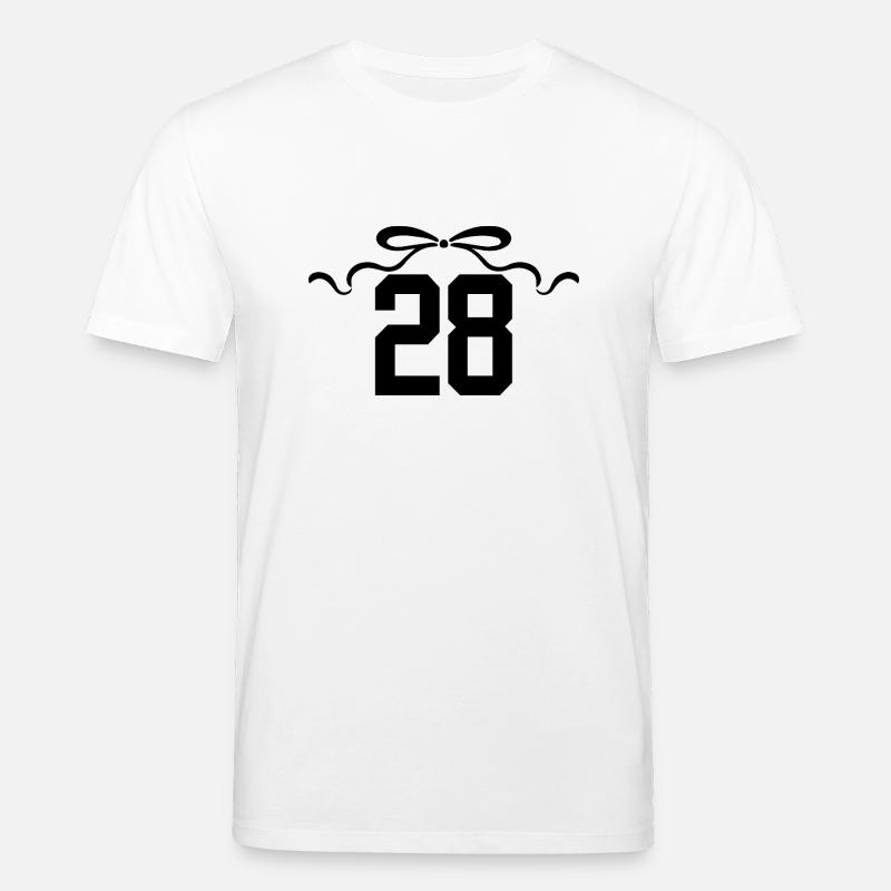 Numéro 28 noeud - 28e anniversaire - T-shirt bio CREATOR Stanley/Stella Unisexe - blanc