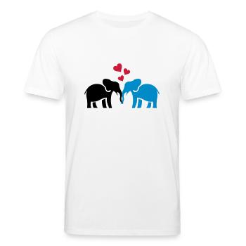 elefanten_liebe - T-shirt bio CREATOR Stanley/Stella Unisexe - blanc - Devant - Alina (178cm) & Michal (187cm)