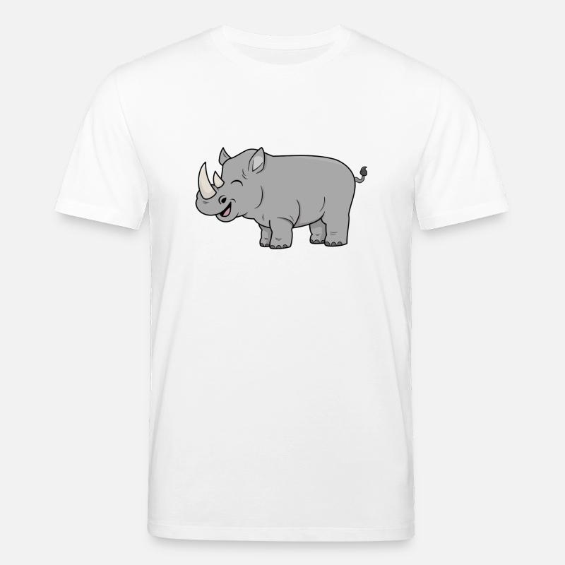 Glückliches Nashorn - Stanley/Stella Unisex Bio-T-Shirt CREATOR  - Weiß
