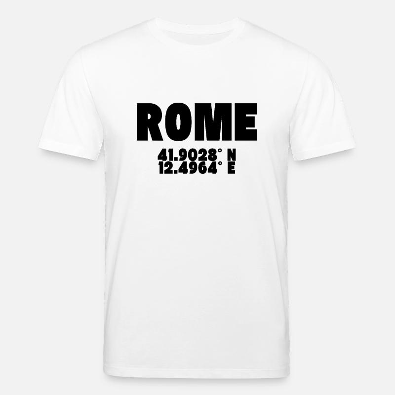 Rome - Design avec coordonnées - T-shirt bio CREATOR Stanley/Stella Unisexe - blanc