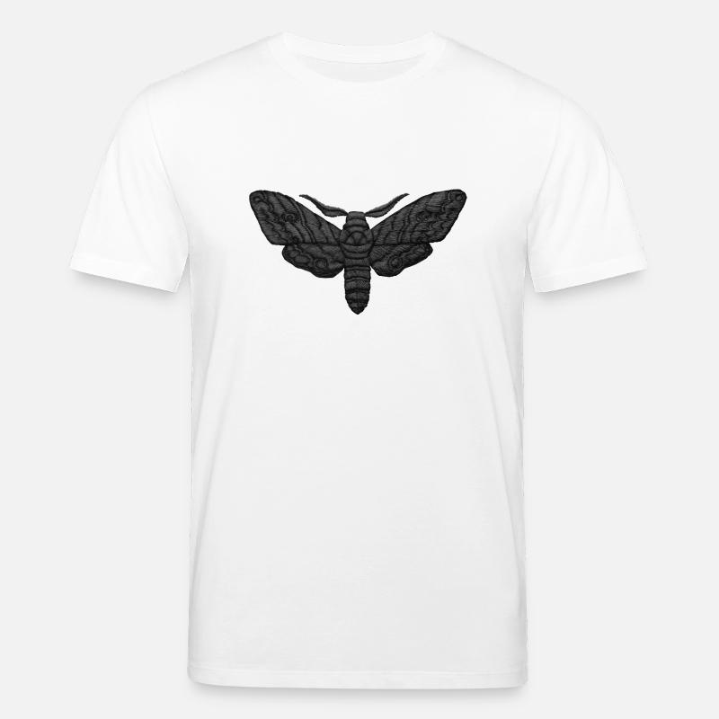 Black Moth – Mystical Embroidered Pattern - Stanley/Stella CREATOR Unisex Organic T-Shirt - white