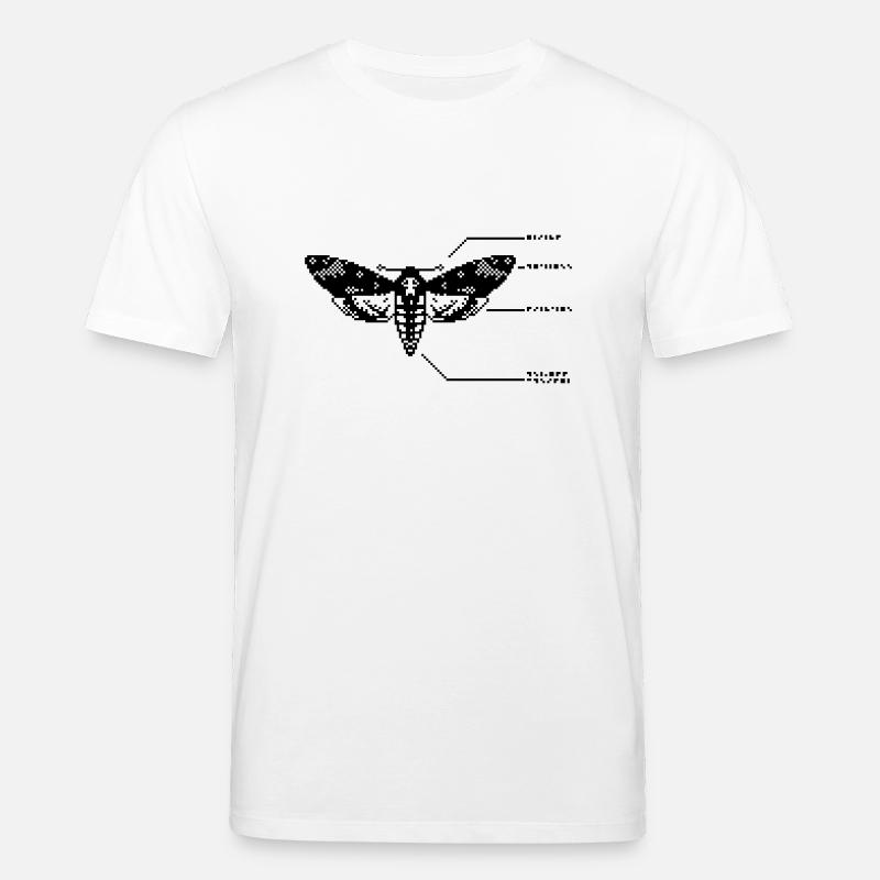 1bit Pixel Crâne Hawkmoth - T-shirt bio CREATOR Stanley/Stella Unisexe - blanc