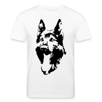 Deutscher Schäferhund Kopf - Stanley/Stella Unisex Bio-T-Shirt CREATOR  - Weiß - Vorne - Alina (178cm) & Michal (187cm)