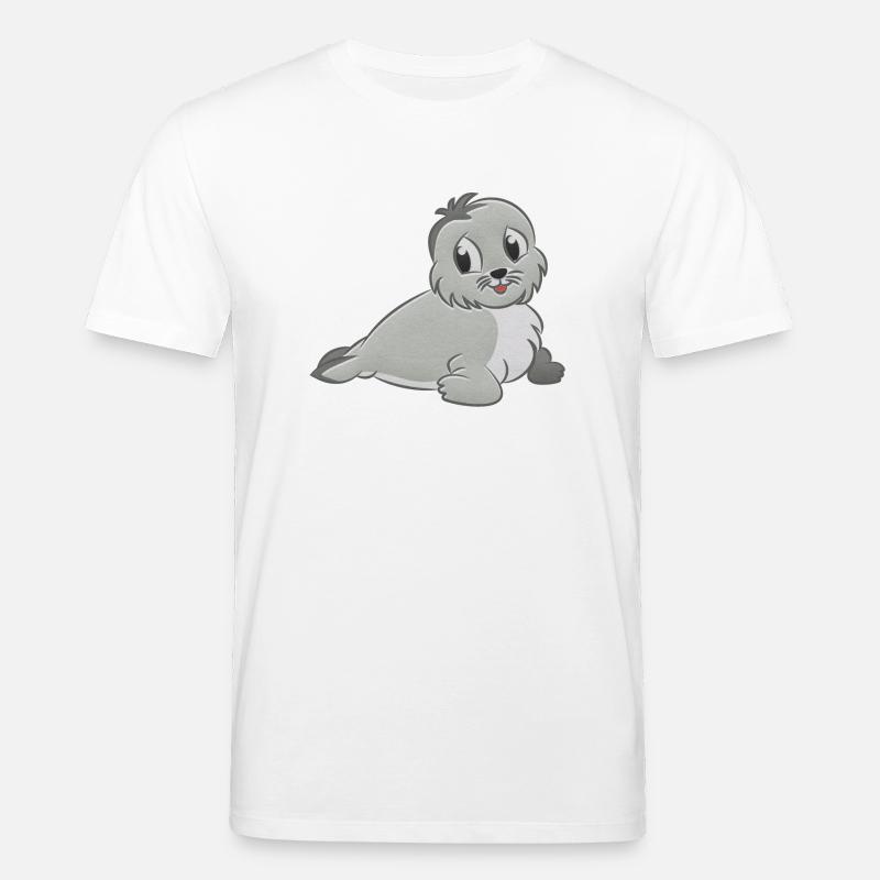 Robbe Plüschtier - Stanley/Stella Unisex Bio-T-Shirt CREATOR  - Weiß