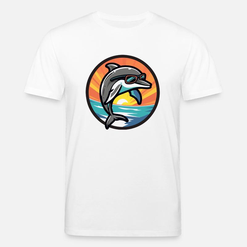 Dolphin Cool Comic - Stanley/Stella CREATOR Unisex Organic T-Shirt - white