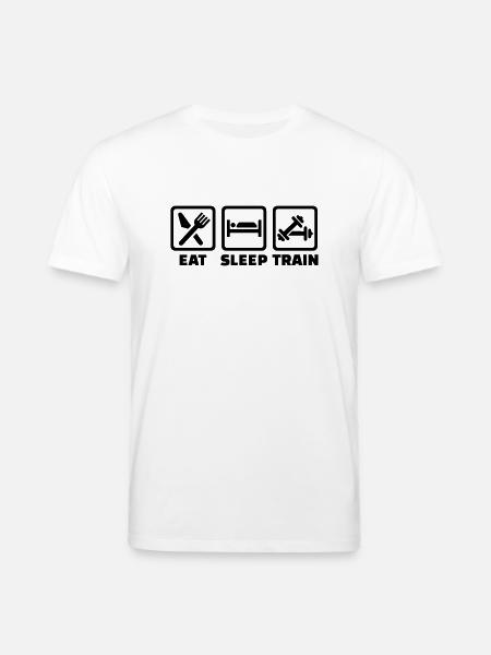 Eat Sleep Train - T-shirt bio CREATOR Stanley/Stella Unisexe - blanc