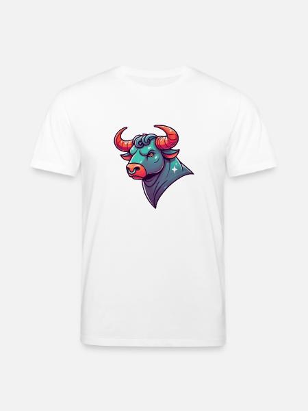 Taurus Cartoon - Stanley/Stella CREATOR Unisex Organic T-Shirt - white