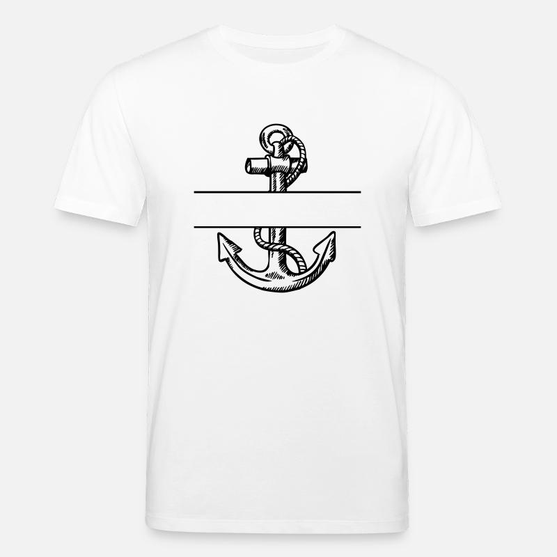 Anker mit Textaussparung - Stanley/Stella Unisex Bio-T-Shirt CREATOR  - Weiß
