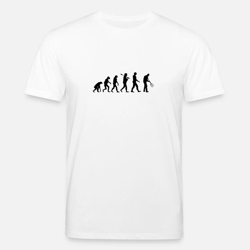 Farmer pitchfork evolution - Stanley/Stella CREATOR Unisex Organic T-Shirt - white