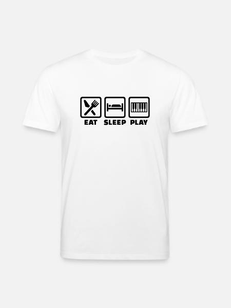 Eat Sleep Piano - T-shirt bio CREATOR Stanley/Stella Unisexe - blanc
