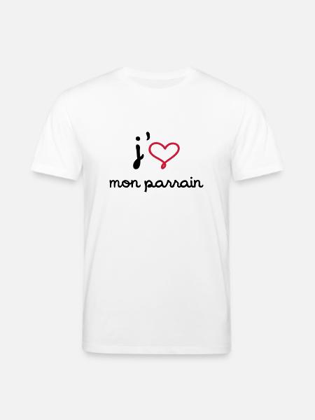 J'aime mon parrain - T-shirt bio CREATOR Stanley/Stella Unisexe - blanc