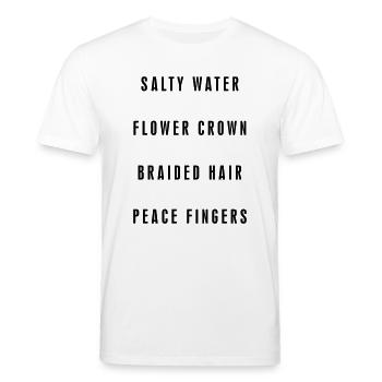 Saltwater, flower grains - Stanley/Stella CREATOR Unisex Organic T-Shirt - white - Front - Alina (178cm) & Michal (187cm)