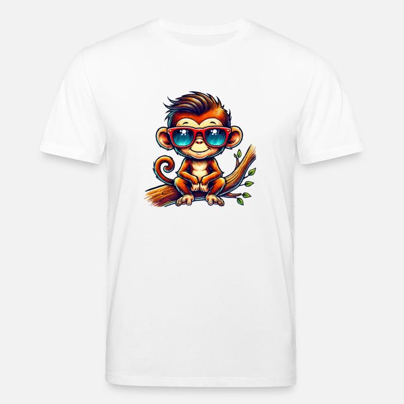 affe sonnenbrille comic - Stanley/Stella Unisex Bio-T-Shirt CREATOR  - Weiß