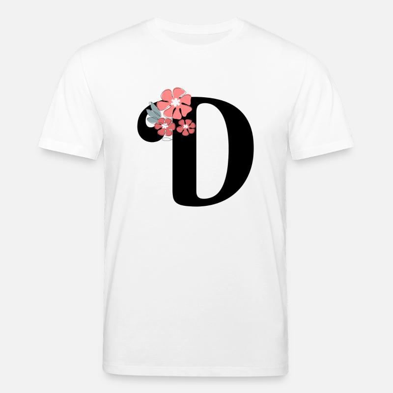 Minimalistischer Blumenbrief - Stanley/Stella Unisex Bio-T-Shirt CREATOR  - Weiß
