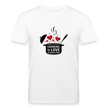 Kochen ist Liebe in essbarer Form. - Stanley/Stella Unisex Bio-T-Shirt CREATOR  - Weiß - Vorne - Alina (178cm) & Michal (187cm)