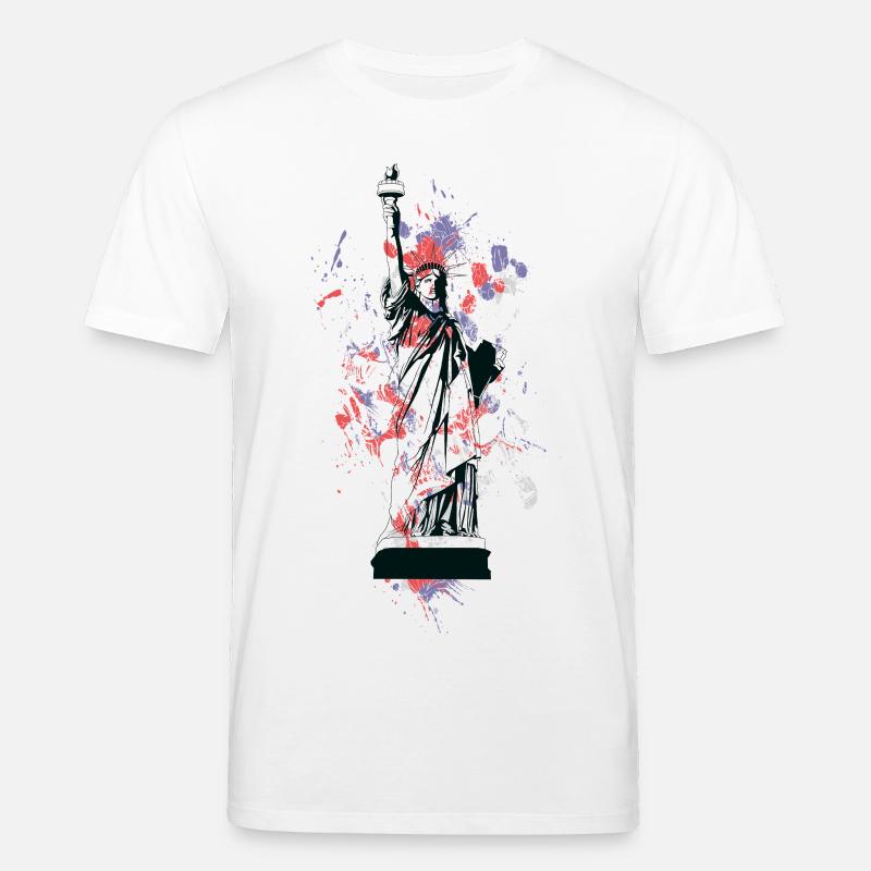 Freiheitsstatue im Farbenspritzer - Stanley/Stella Unisex Bio-T-Shirt CREATOR  - Weiß