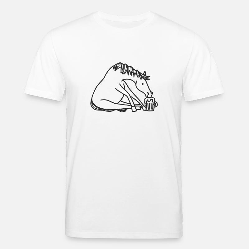 Pferde Bier trinken - Stanley/Stella Unisex Bio-T-Shirt CREATOR  - Weiß
