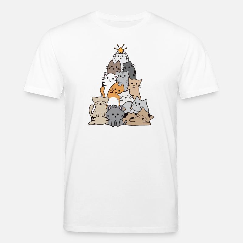 Katze Weihnachtsbaum - Stanley/Stella Unisex Bio-T-Shirt CREATOR  - Weiß