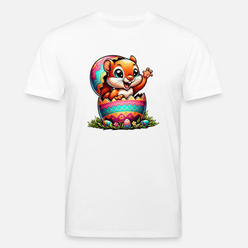 Oster-Eichhörnchen mit Osterei: Entzückendes - Stanley/Stella Unisex Bio-T-Shirt CREATOR  - Weiß