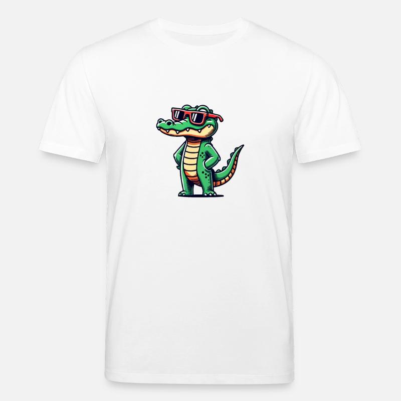 krokodil comic cool - Stanley/Stella Unisex Bio-T-Shirt CREATOR  - Weiß