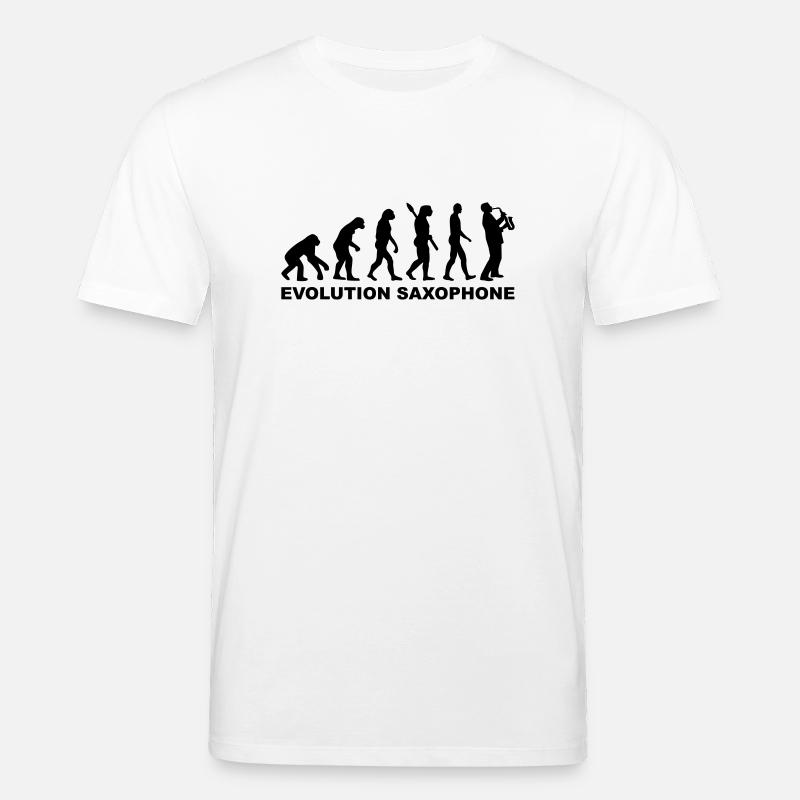 Evolution Saxophone - Stanley/Stella CREATOR Unisex Organic T-Shirt - white
