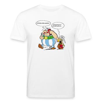 Asterix & Obelix boudeur - T-shirt bio CREATOR Stanley/Stella Unisexe - blanc - Devant - Alina (178cm) & Michal (187cm)