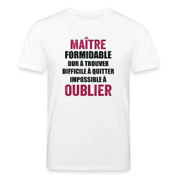 cadeau fin d'année Cadeau maitre d'école - T-shirt bio CREATOR Stanley/Stella Unisexe - blanc - Devant - Alina (178cm) & Michal (187cm)