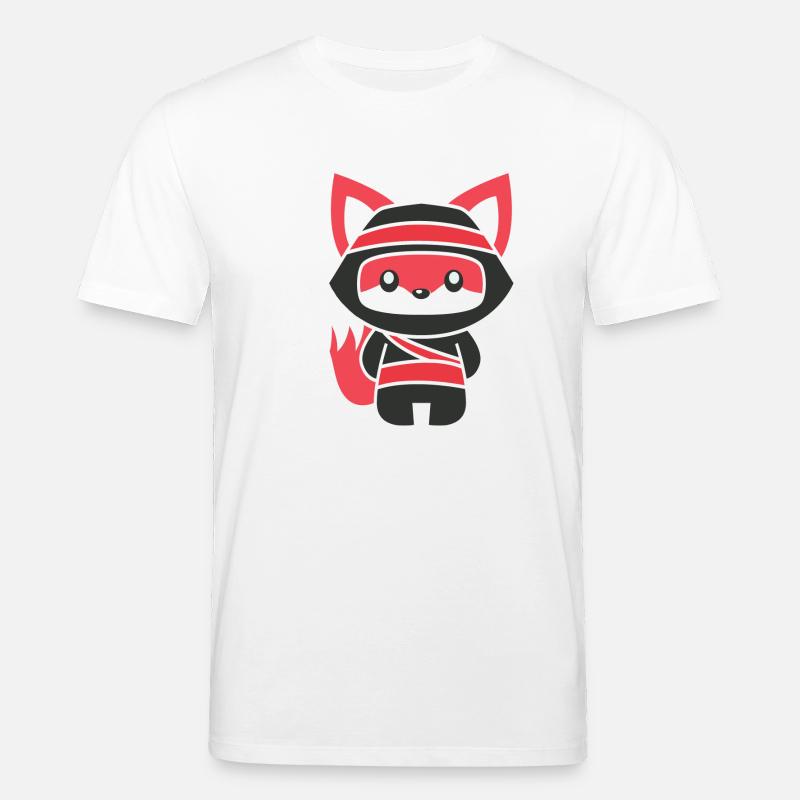inimalistischer Ninja-Fuchs - Stanley/Stella Unisex Bio-T-Shirt CREATOR  - Weiß