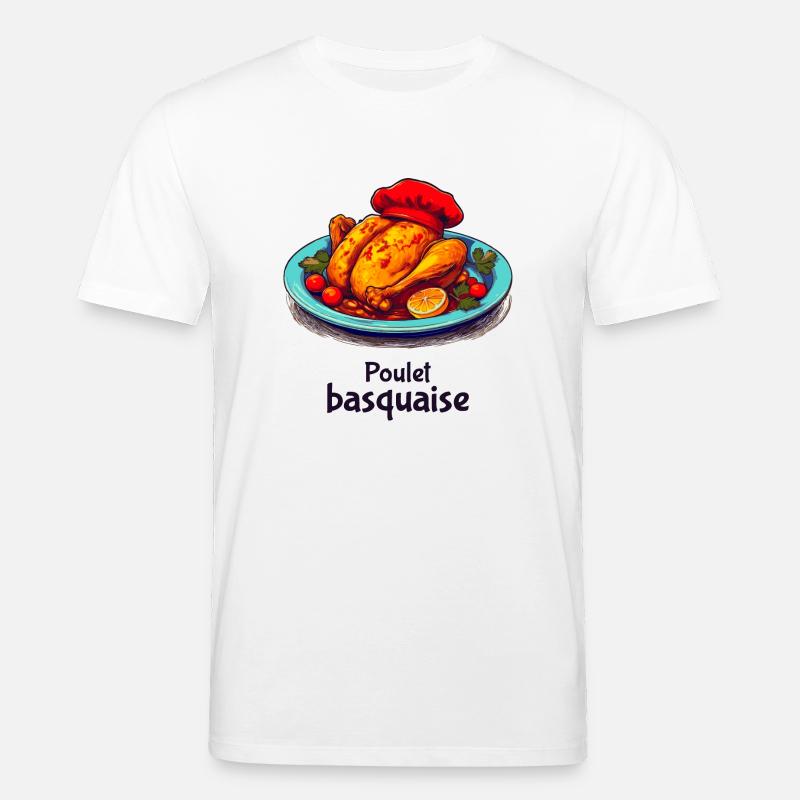 Poulet Basquaise - Dunkler Text - Stanley/Stella Unisex Bio-T-Shirt CREATOR  - Weiß