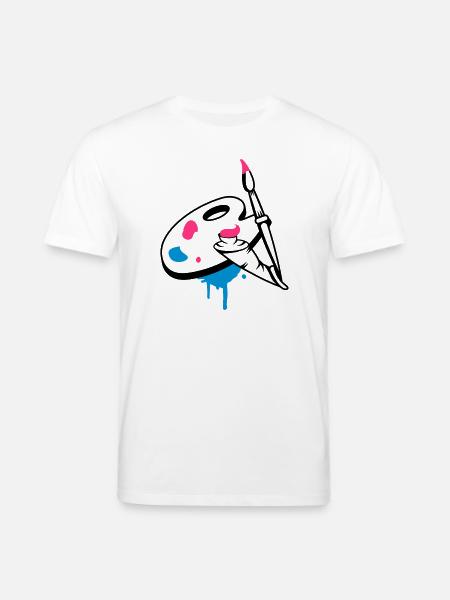 Pinsel,Farbe und Mischpalette - Stanley/Stella Unisex Bio-T-Shirt CREATOR - Weiß