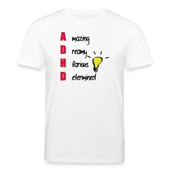 ADHD / ADHS Support Geschenk - Stanley/Stella Unisex Bio-T-Shirt CREATOR  - Weiß - Vorne - Alina (178cm) & Michal (187cm)