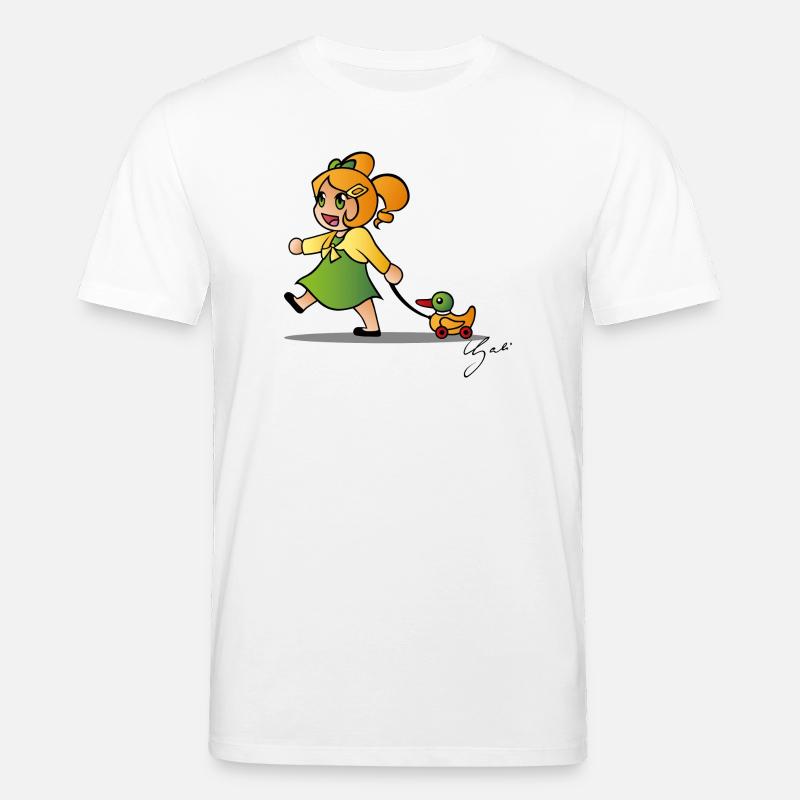 Mädchen mit Ente - Stanley/Stella Unisex Bio-T-Shirt CREATOR  - Weiß
