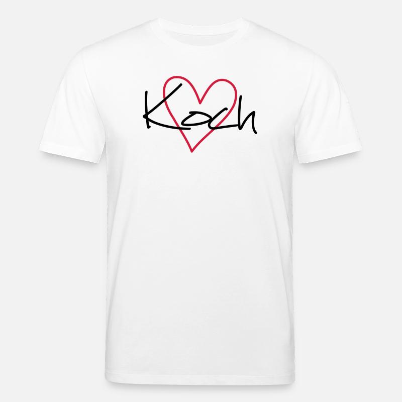 Koch Herz Hobbykoch Küche Geschenkidee - Stanley/Stella Unisex Bio-T-Shirt CREATOR  - Weiß