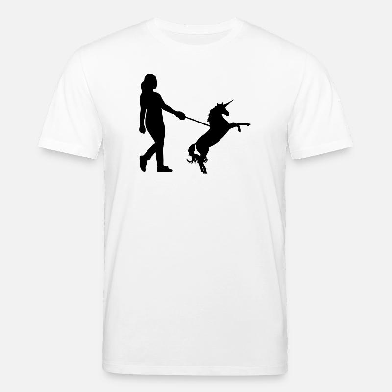 Einhorn Gassi - Einhörner, Haustier, Geschenk - Stanley/Stella Unisex Bio-T-Shirt CREATOR  - Weiß