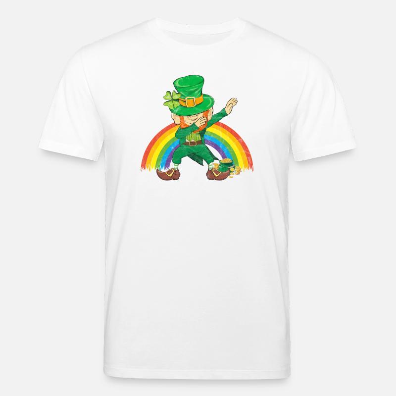 Tanzender Kobold Dabbing Regenbogen - Stanley/Stella Unisex Bio-T-Shirt CREATOR  - Weiß
