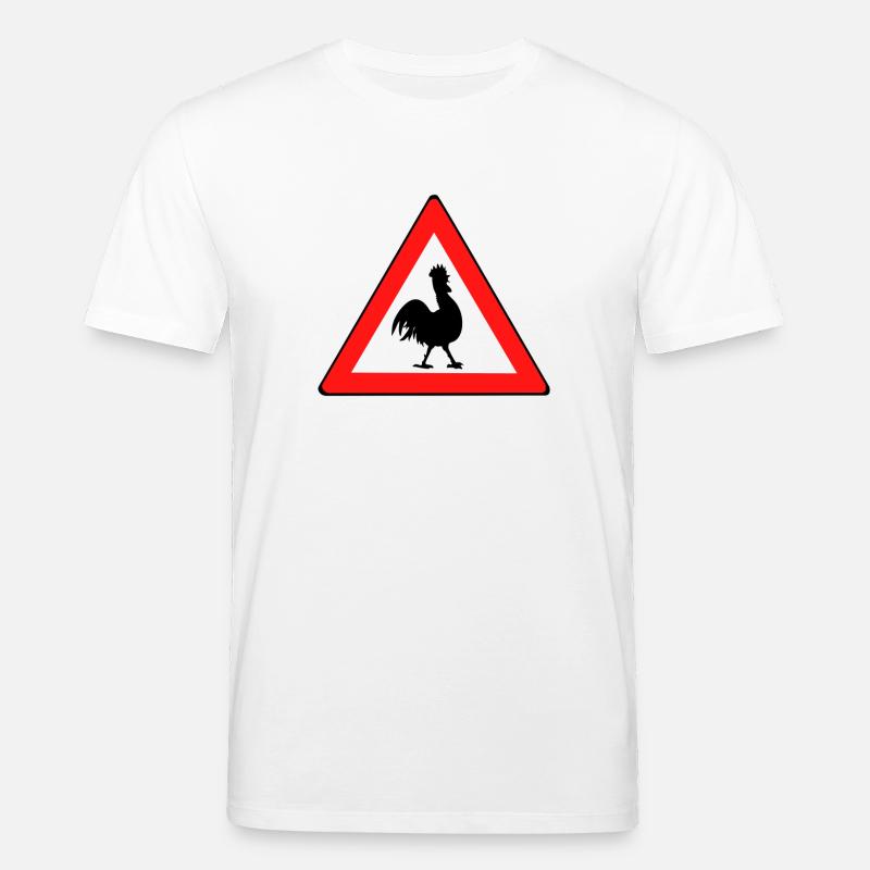 Hühnerwarnschild mit Humor - Stanley/Stella Unisex Bio-T-Shirt CREATOR  - Weiß